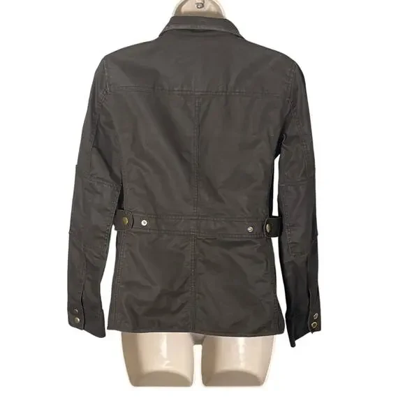 J.‎ Crew Downtown Field Waxed Utility Jacket Olive Green Brown 19034 Size XS - Picture 4 of 11